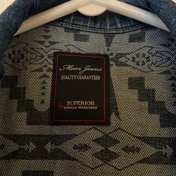 Mavi distressed denim jean vest Aztec western cowgirl country punk grunge - Picture 3 of 7